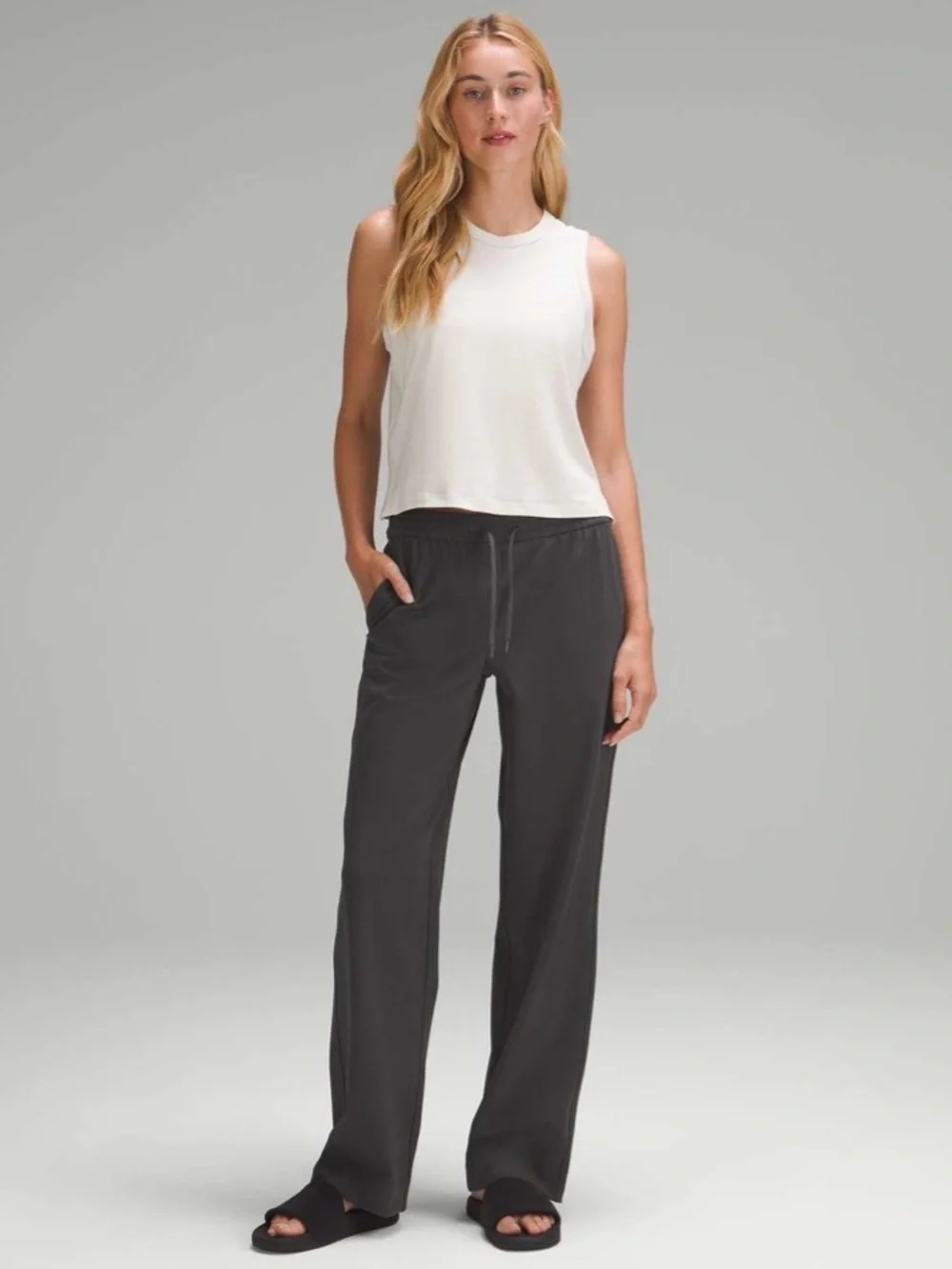 Lululemon Straight-Leg Mid-Rise Pant Full Length *Luxtreme Graphite Grey